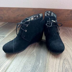 TOMS Colette wedge booties. Size 8. Worn once.